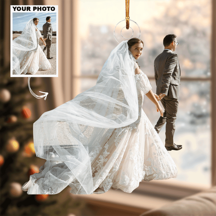 I Love You To The Moon And Back - Personalized Photo Mica Ornament - Christmas, Anniversary Gift For Couple, Wedding Couple