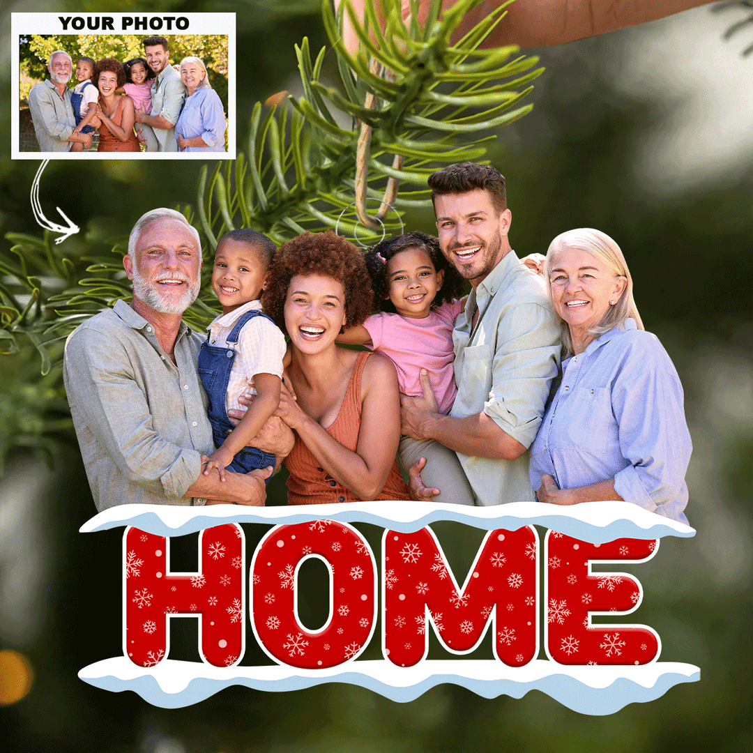 This Is Our Home - Personalized Photo Mica Ornament - Christmas Gift For Family Members UPL0PD040
