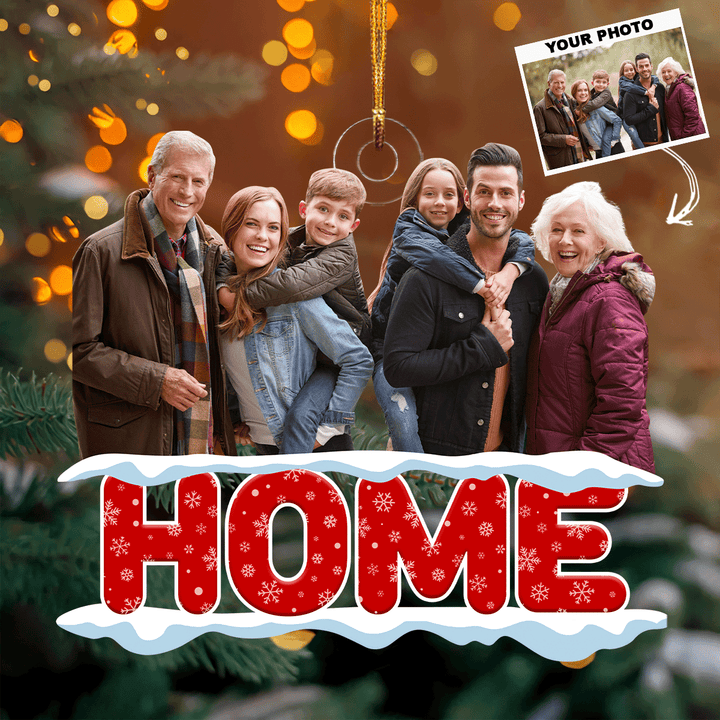 This Is Our Home - Personalized Photo Mica Ornament - Christmas Gift For Family Members UPL0PD040