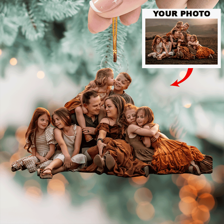This Is Us - Personalized Photo Mica Ornament - Christmas Gift For Grandma, Grandpa, Family Members