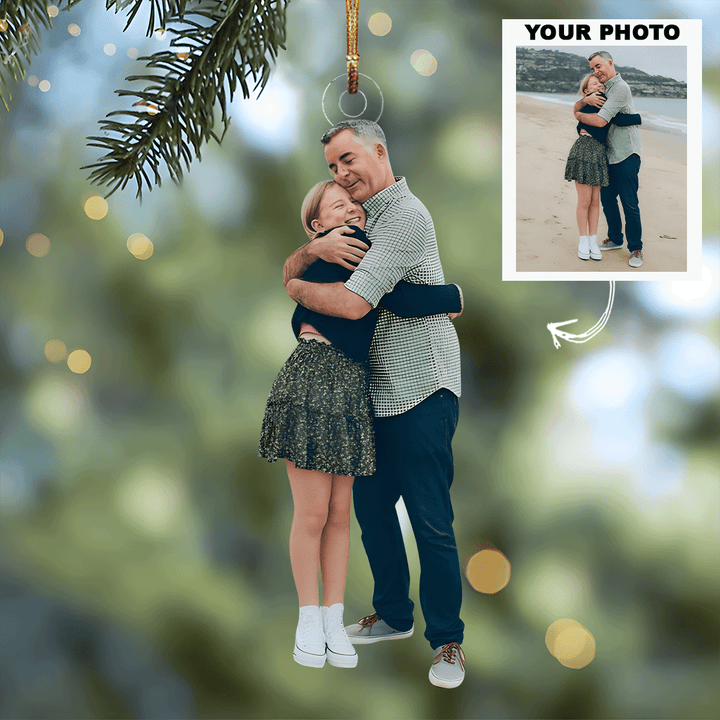 Dad You Are The Best - Personalized Photo Mica Ornament - Christmas Gift For Family Members