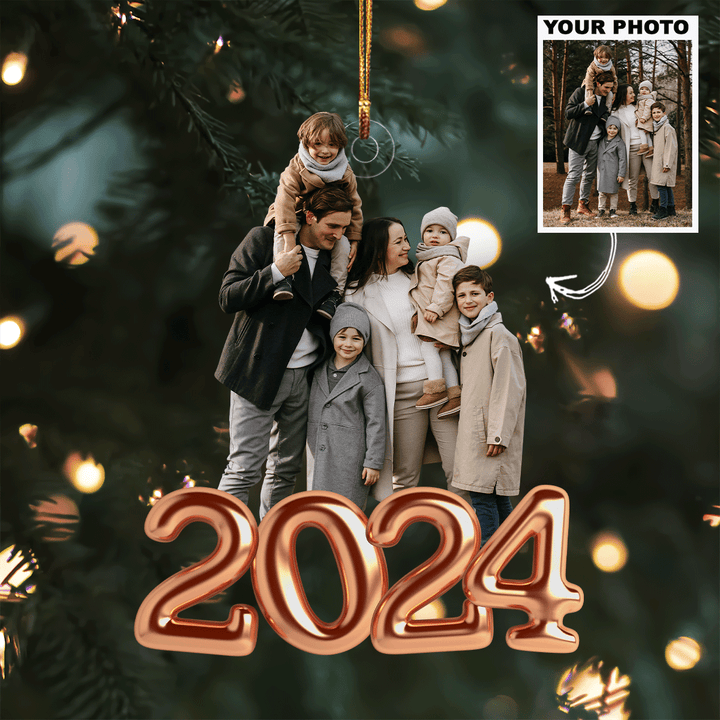 2024 Christmas V2 - Personalized Photo Mica Ornament - Christmas Gift For Grandma, Grandpa, Family Members UPL0VL022