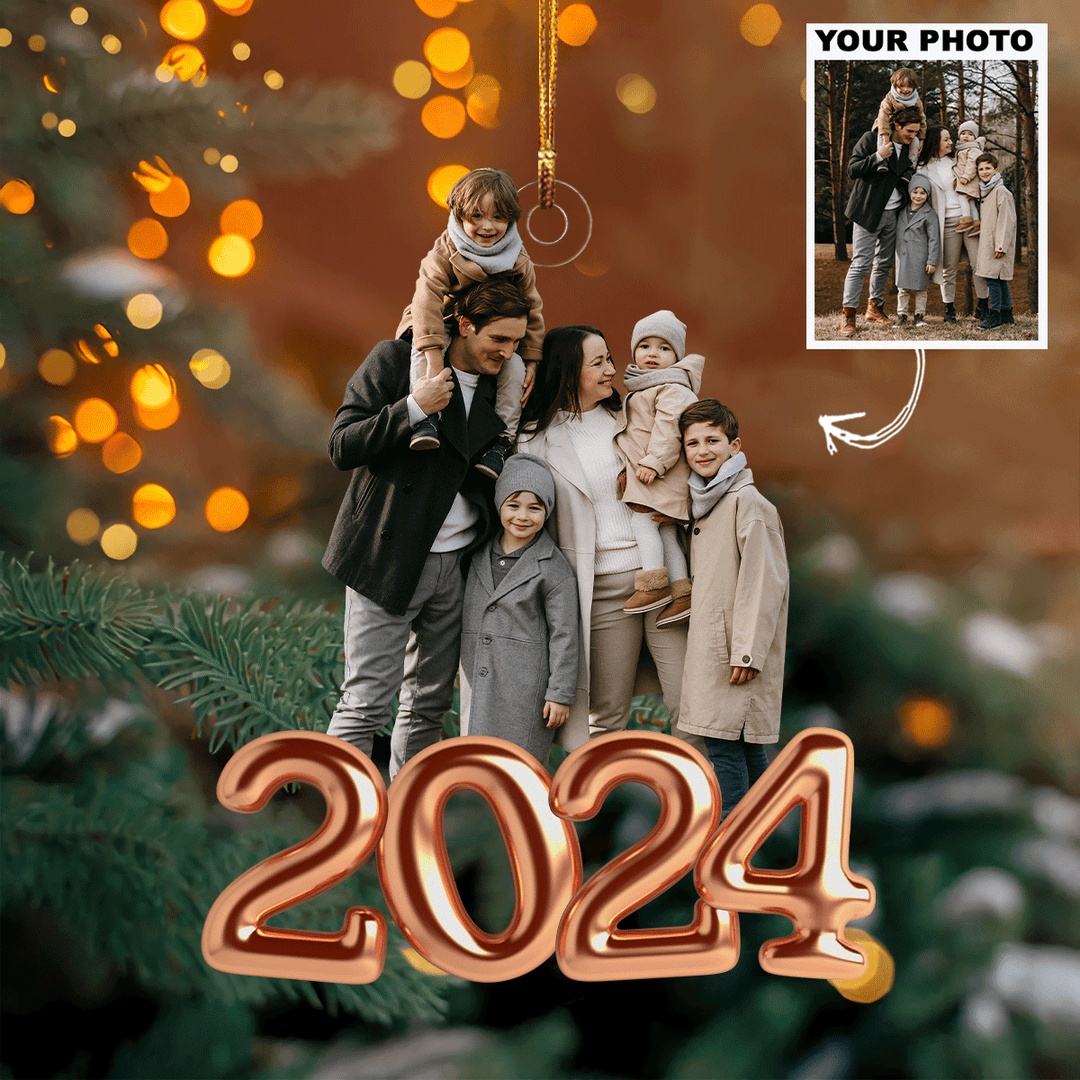 2024 Christmas V2 - Personalized Photo Mica Ornament - Christmas Gift For Grandma, Grandpa, Family Members UPL0VL022