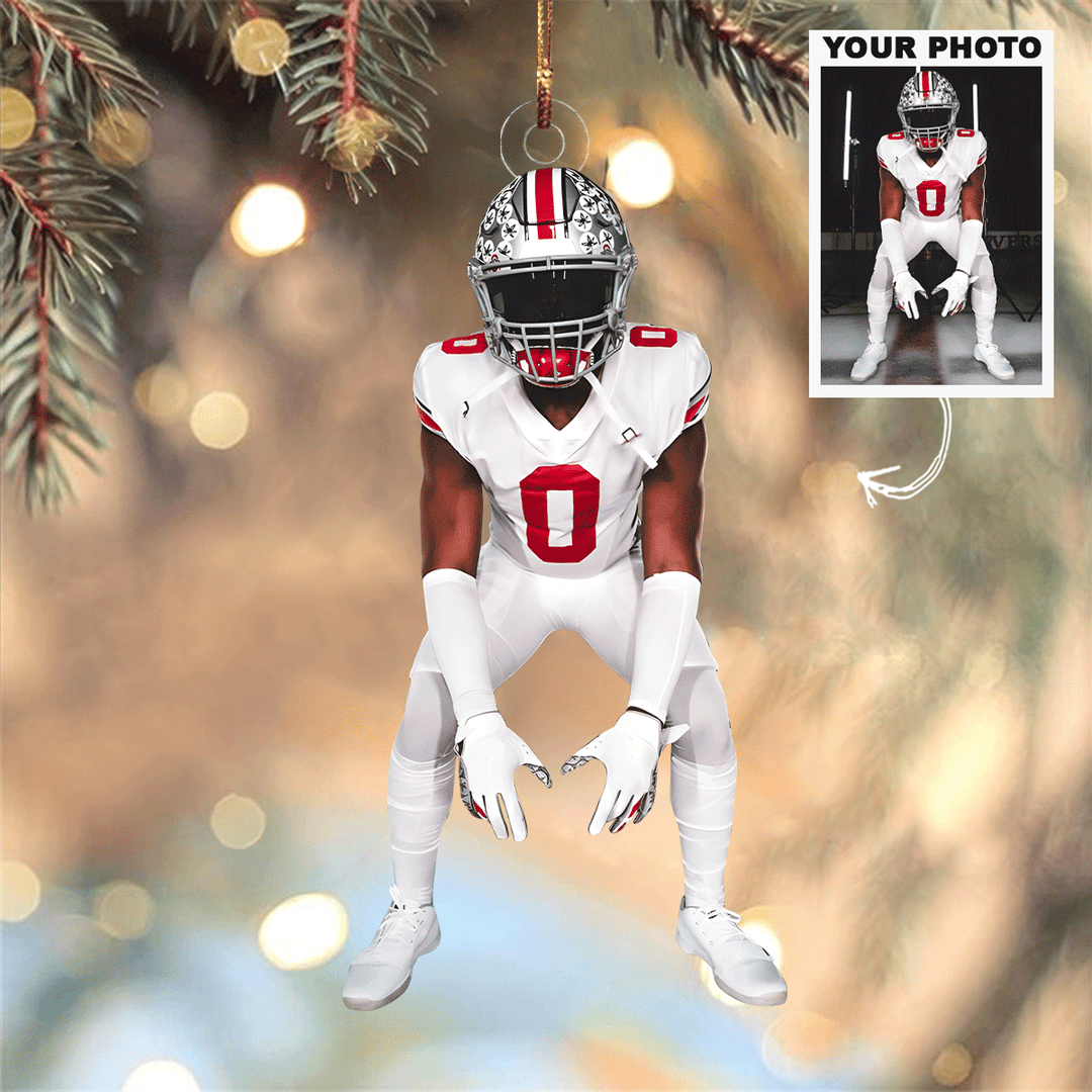 My Heart Is On That Field - Personalized Photo Mica Ornament - Christmas Gift For Football Lover