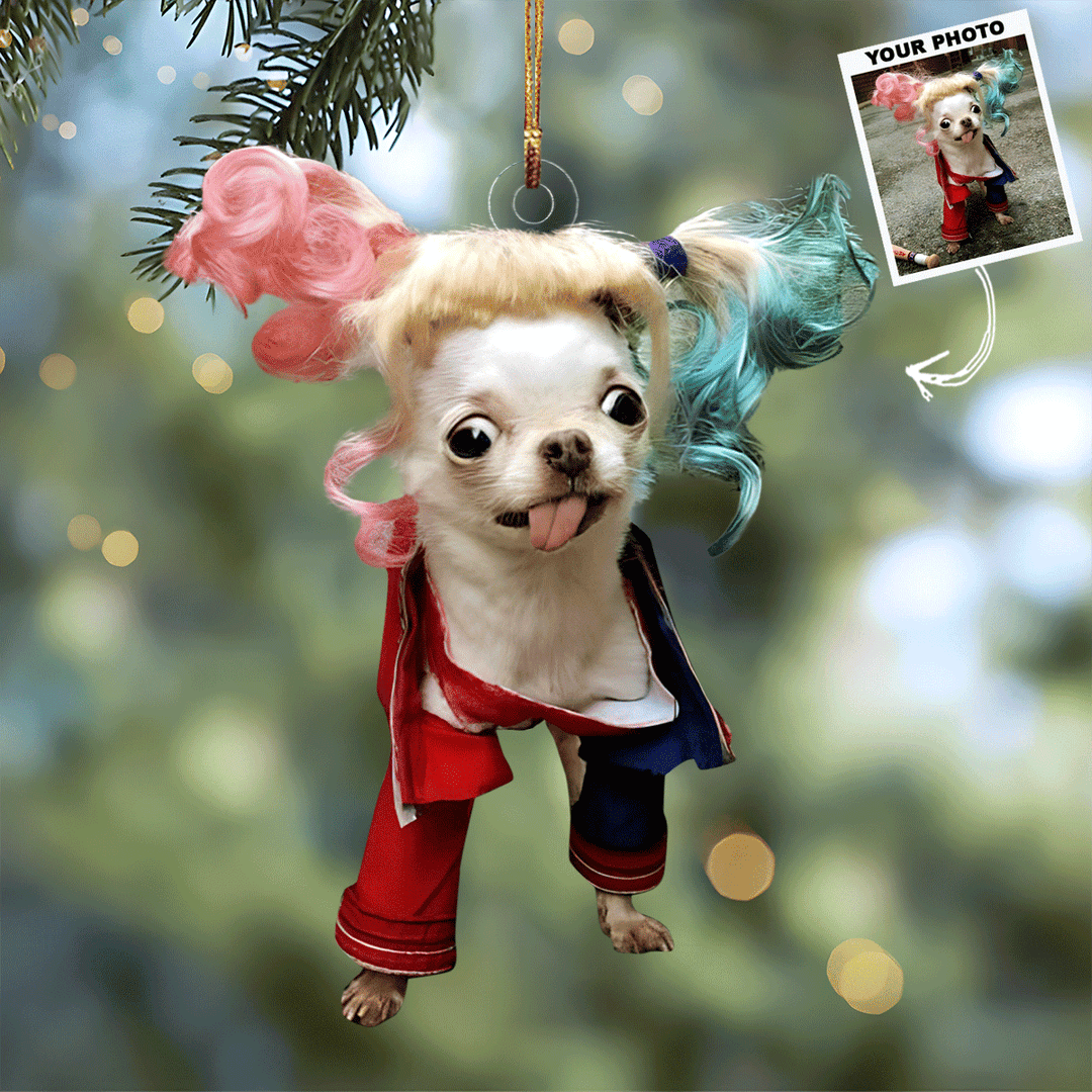 Custom Photo Funny Pet - Personalized Photo Mica Ornament - Christmas Gift For Dog Lovers