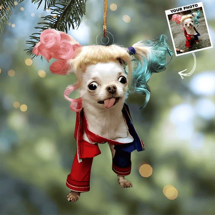 Custom Photo Funny Pet - Personalized Photo Mica Ornament - Christmas Gift For Dog Lovers