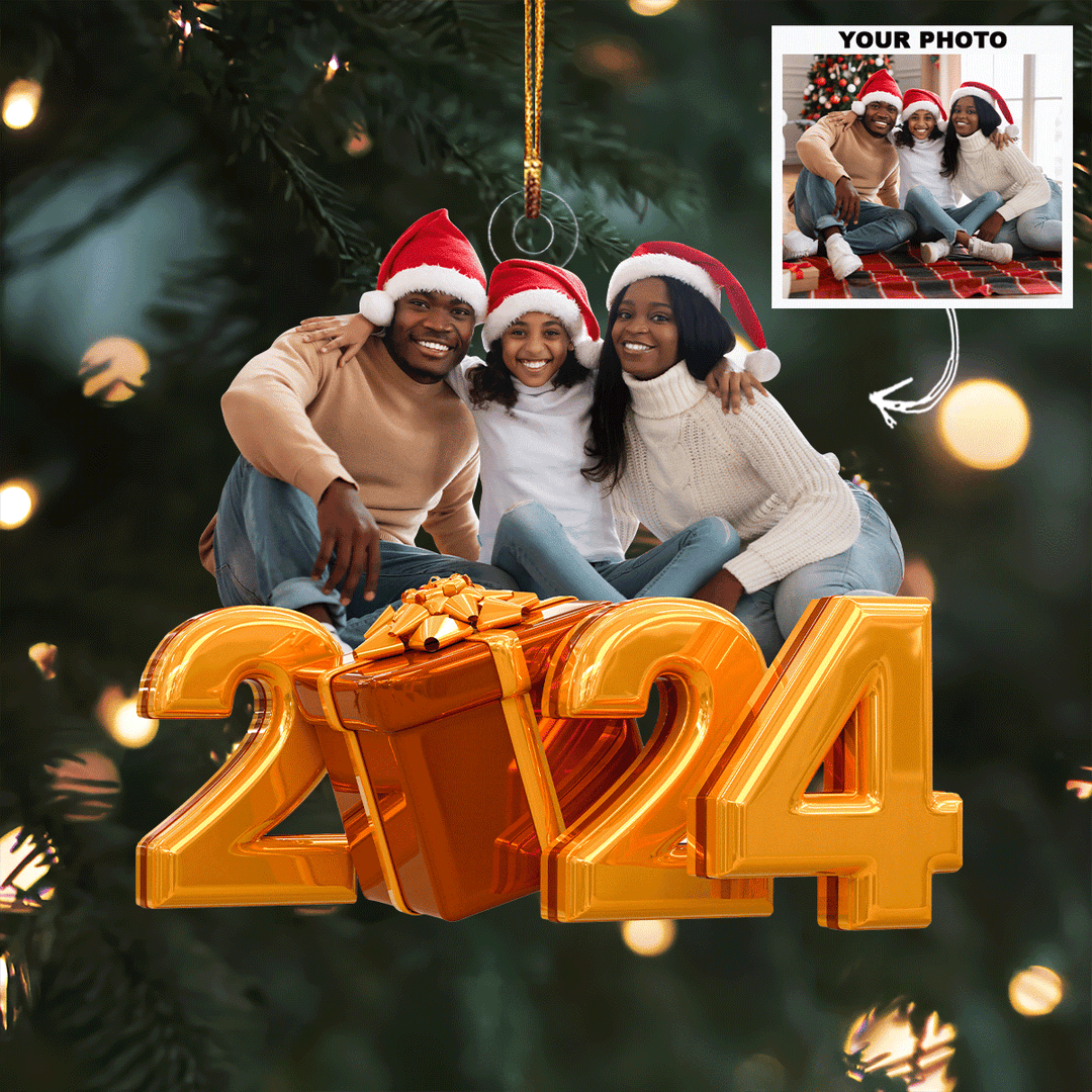 Family, Where Life Begins, And Love Never Ends - Personalized Photo Mica Ornament - Christmas Gift For Grandma, Grandpa, Family Members UPL0VL023