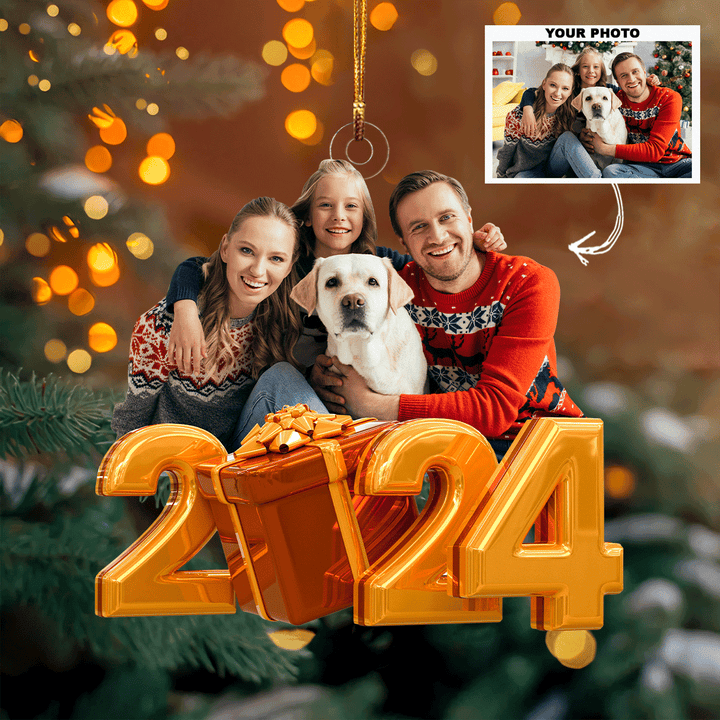 Family, Where Life Begins, And Love Never Ends - Personalized Photo Mica Ornament - Christmas Gift For Grandma, Grandpa, Family Members UPL0VL023