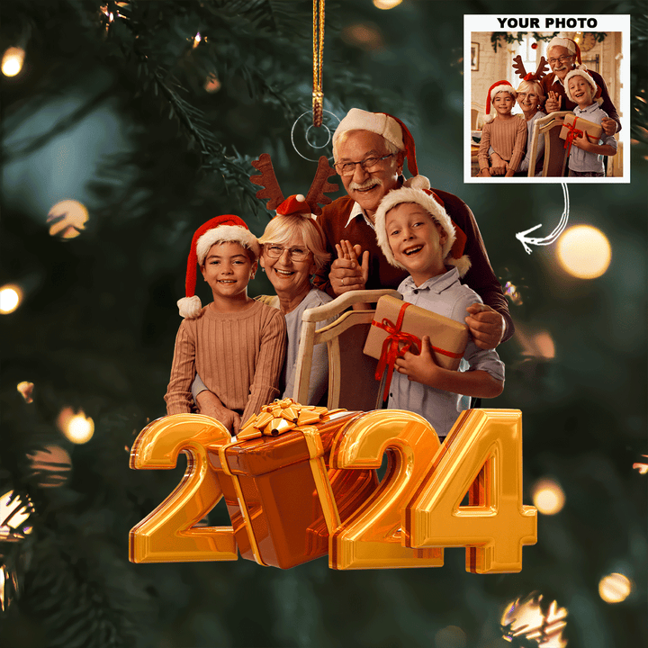 Family, Where Life Begins, And Love Never Ends - Personalized Photo Mica Ornament - Christmas Gift For Grandma, Grandpa, Family Members UPL0VL023