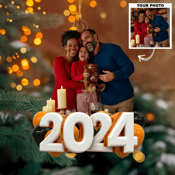 Family Over Everything - Personalized Photo Mica Ornament - Christmas Gift For Grandma, Grandpa, Family Members UPL0VL024