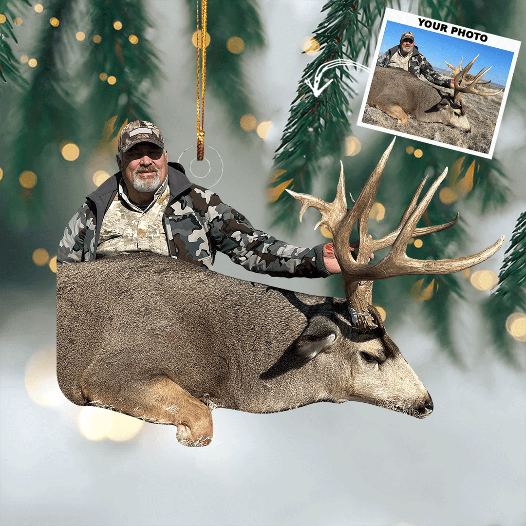 Wild Heart, Keen Eye - Personalized Photo Mica Ornament - Christmas Gifts For Hunting Lover