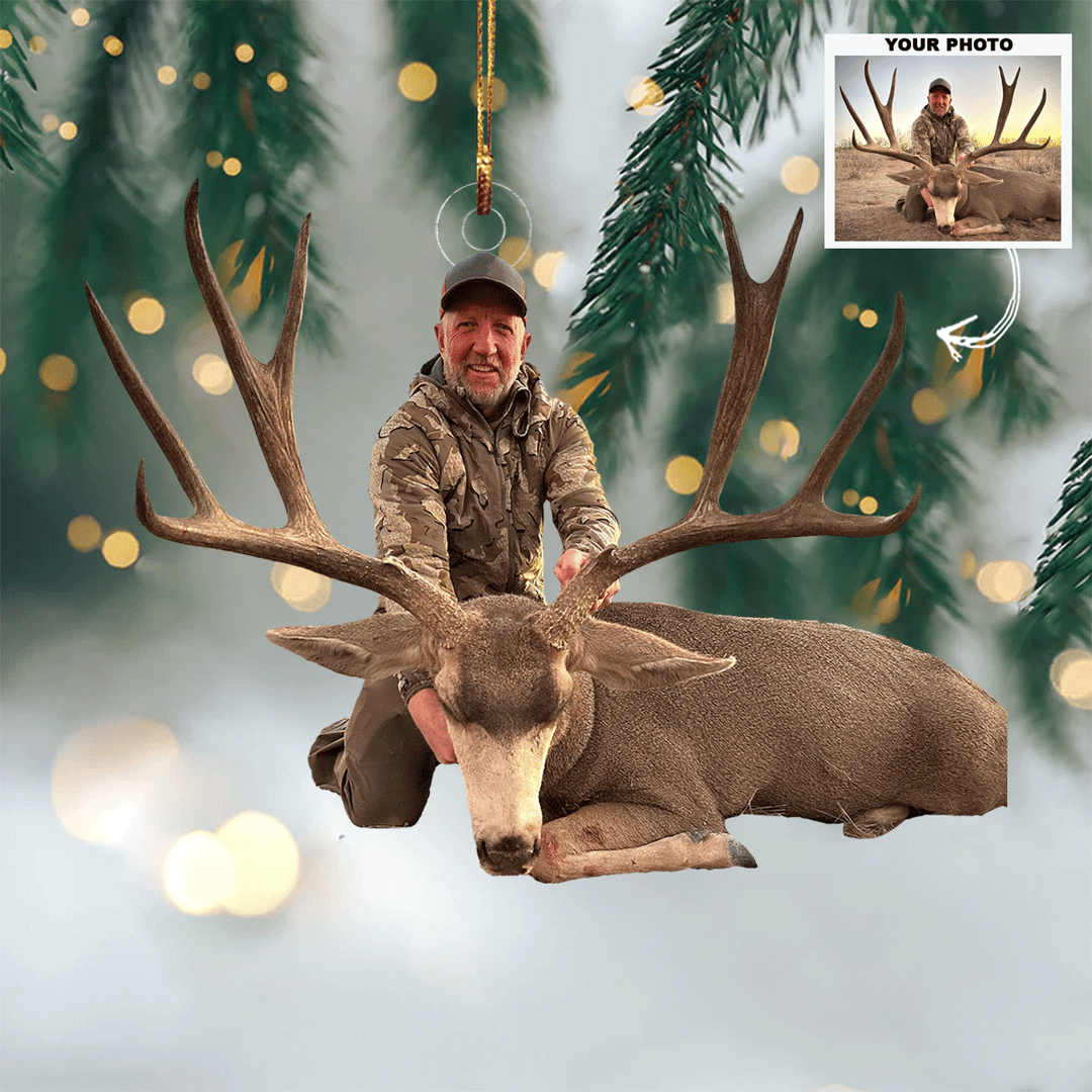 Wild Heart, Keen Eye - Personalized Photo Mica Ornament - Christmas Gifts For Hunting Lover