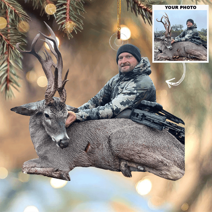 Wild Heart, Keen Eye - Personalized Photo Mica Ornament - Christmas Gifts For Hunting Lover