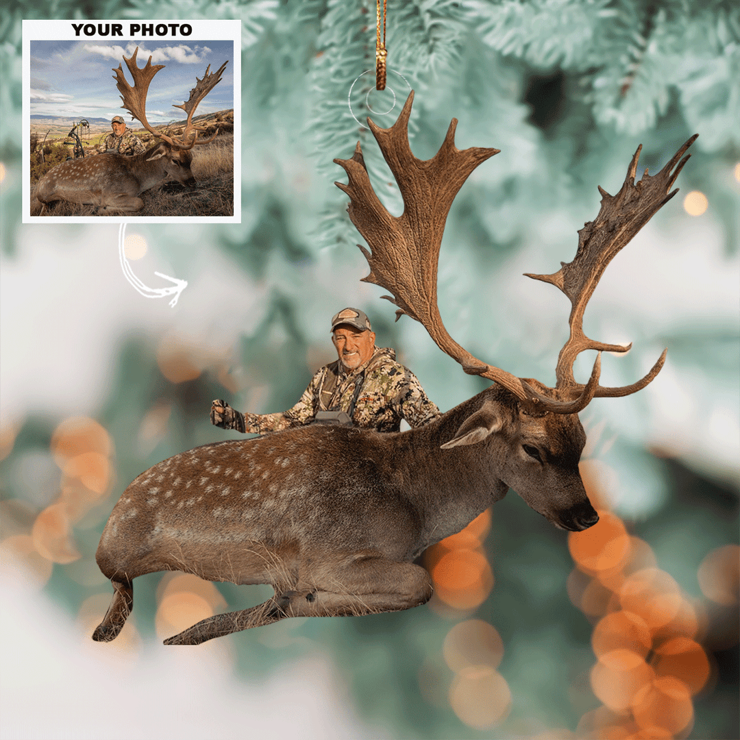 Wild Heart, Keen Eye - Personalized Photo Mica Ornament - Christmas Gifts For Hunting Lover