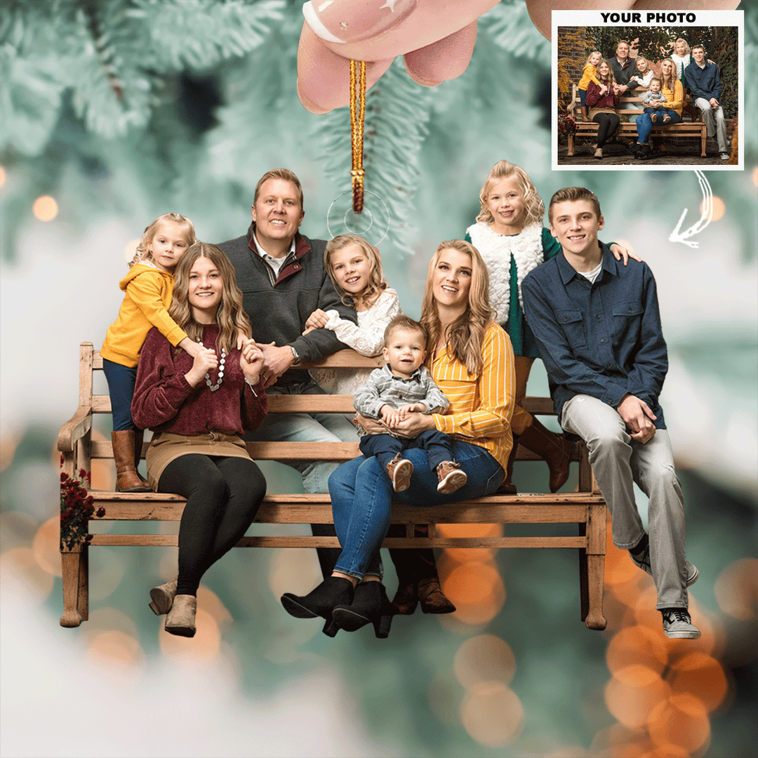 Merry Christmas Family - Personalized Photo Mica Ornament - Christmas Gift For Family Members