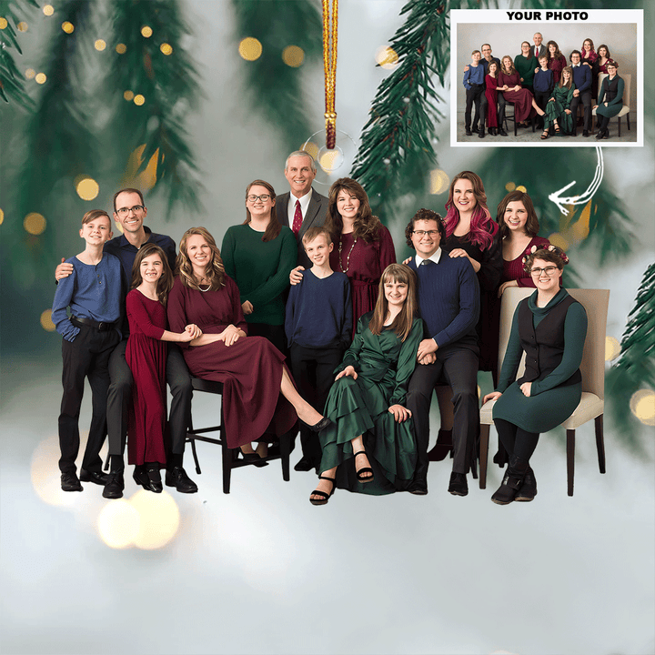 Our Family 2024 - Personalized Photo Mica Ornament - Christmas Gift For Family Members