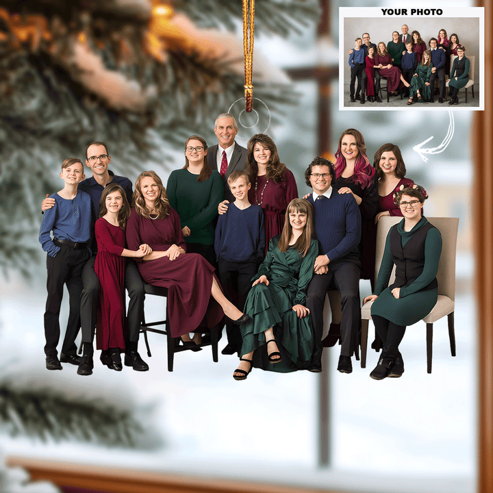 Our Family 2024 - Personalized Photo Mica Ornament - Christmas Gift For Family Members