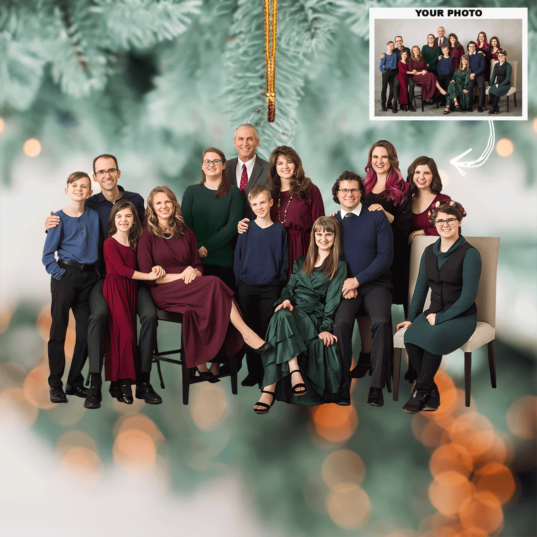Our Family 2024 - Personalized Photo Mica Ornament - Christmas Gift For Family Members