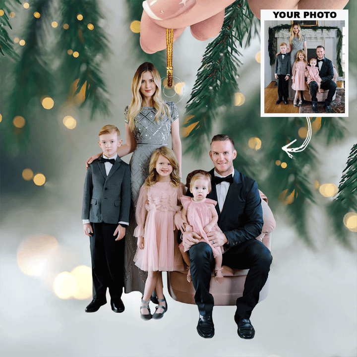Family Forever - Personalized Photo Mica Ornament - Christmas Gift For Family Members