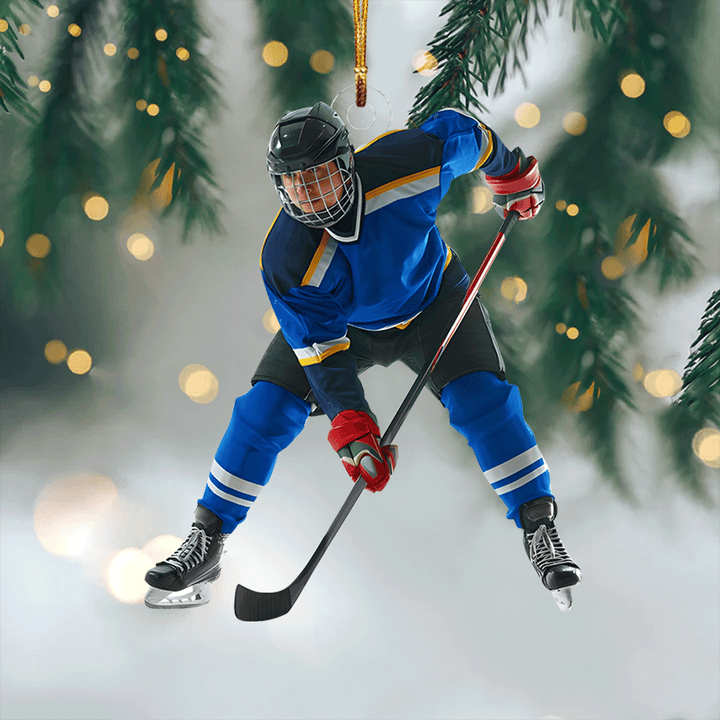 Leave It All On The Ice - Personalized Photo Mica Ornament - Christmas Gift For Sport Lovers