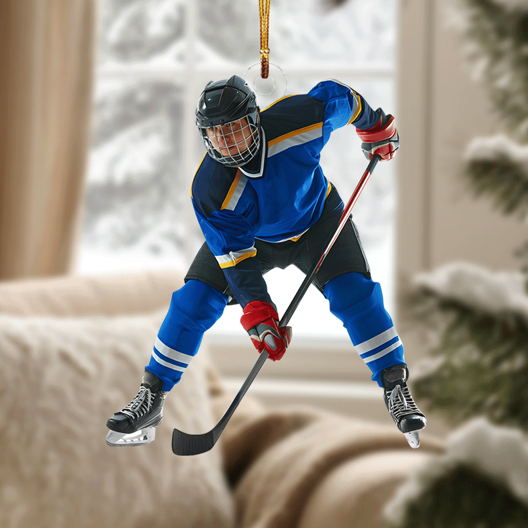 Leave It All On The Ice - Personalized Photo Mica Ornament - Christmas Gift For Sport Lovers