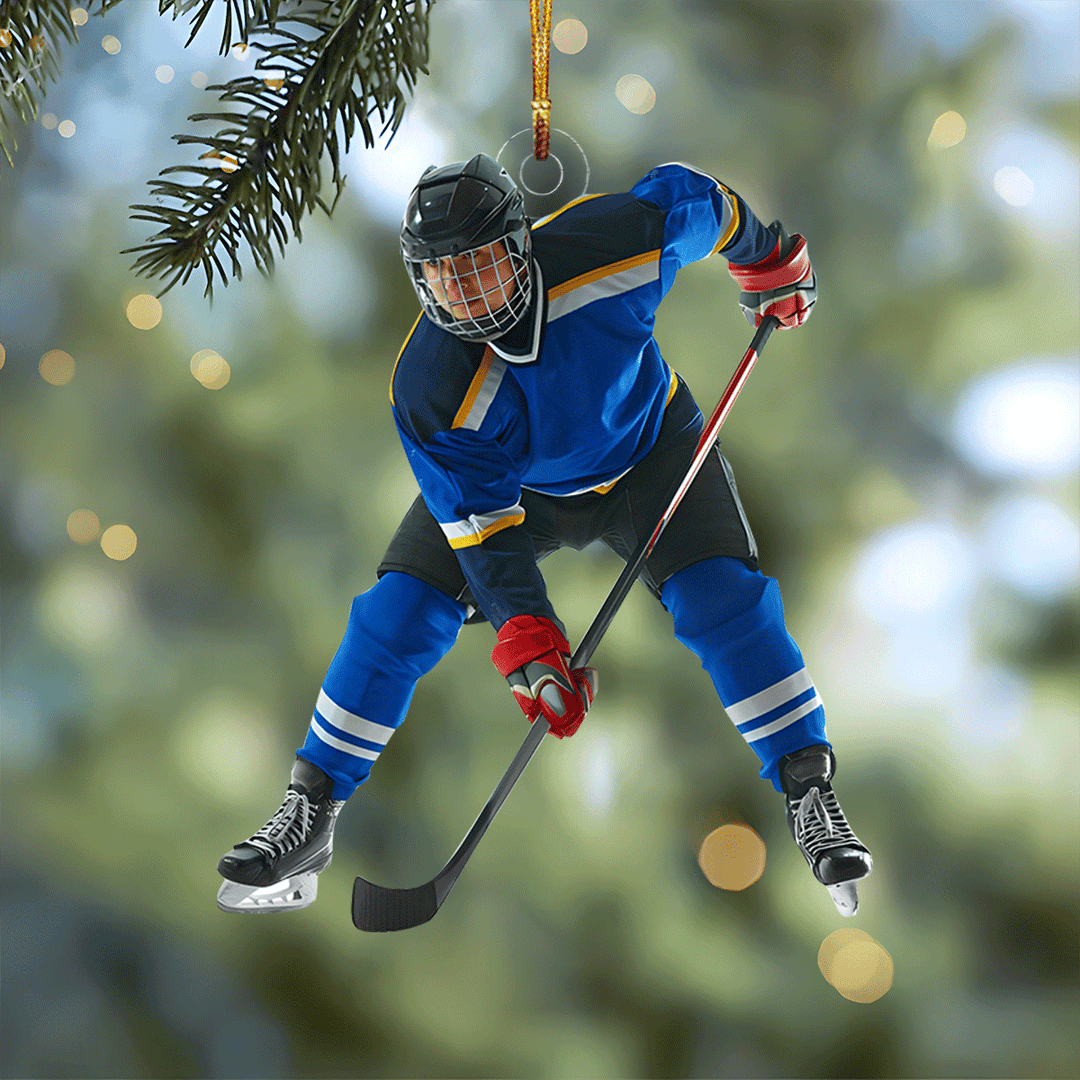 Leave It All On The Ice - Personalized Photo Mica Ornament - Christmas Gift For Sport Lovers