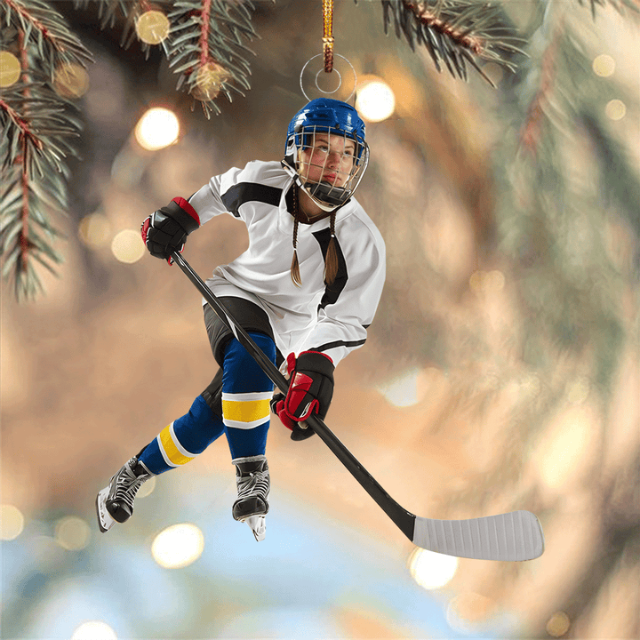 Play Hard, Win Harder - Personalized Photo Mica Ornament - Christmas Gift For Sport Lovers