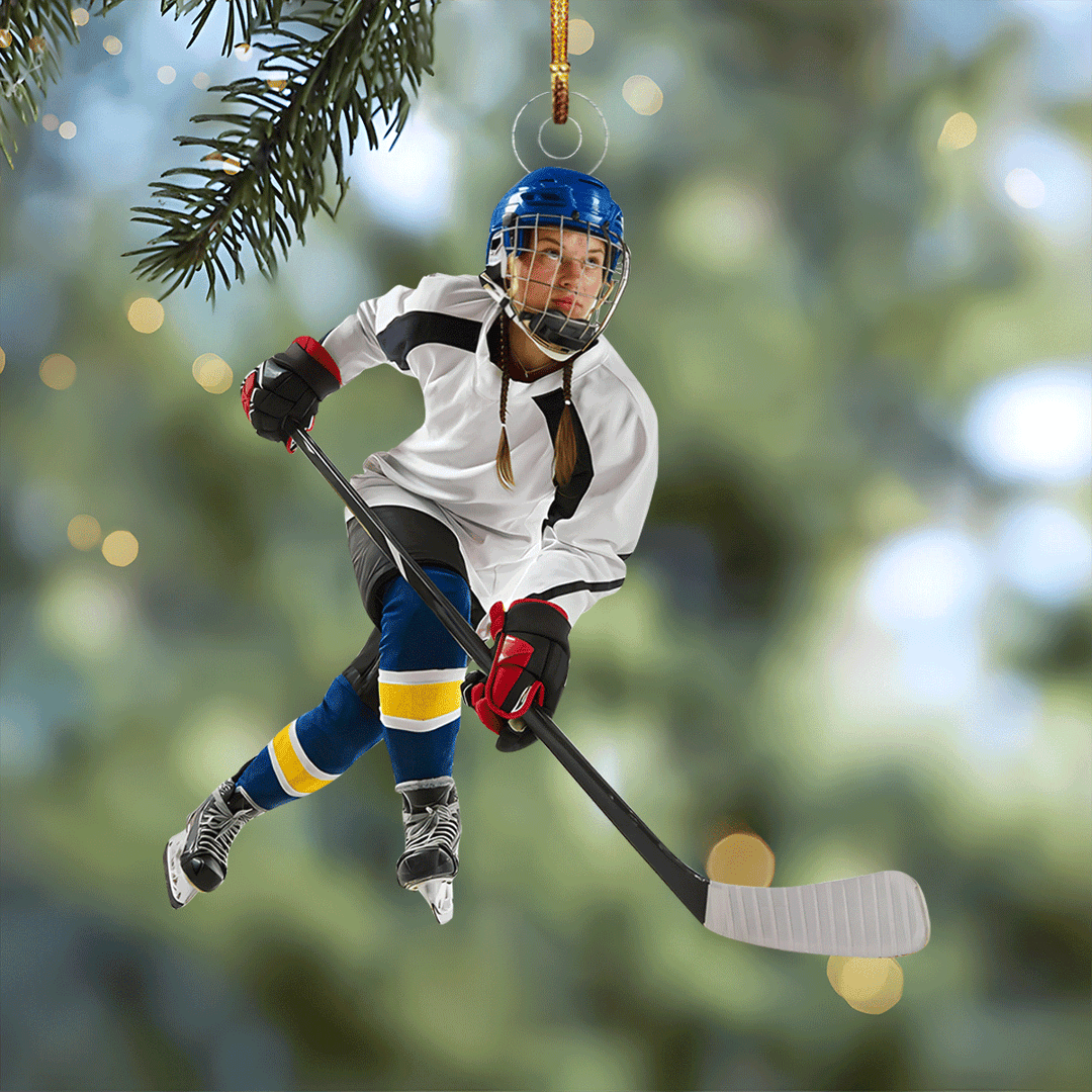 Play Hard, Win Harder - Personalized Photo Mica Ornament - Christmas Gift For Sport Lovers