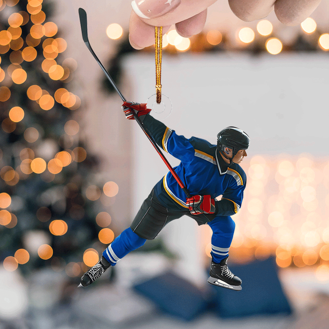 Ice In Our Veins, Fire In Our Hearts - Personalized Photo Mica Ornament - Christmas Gift For Sport Lovers