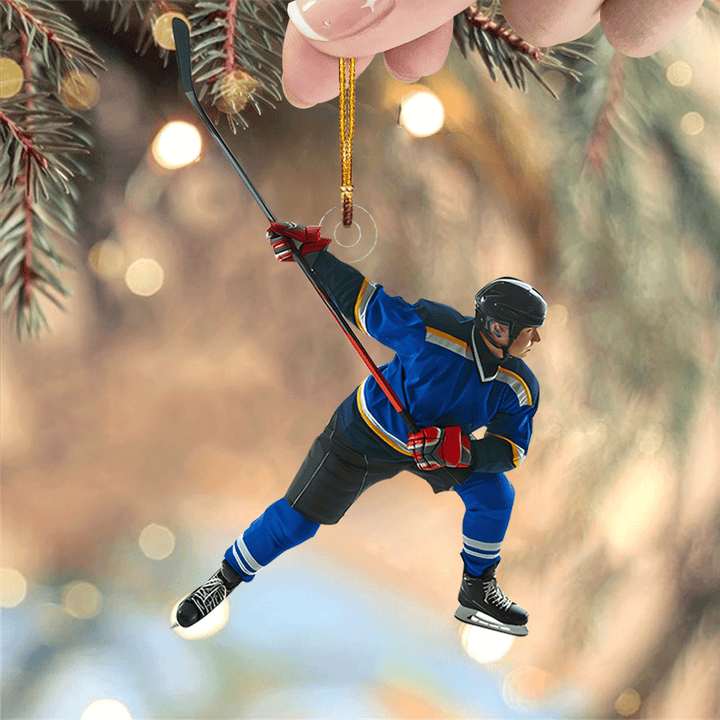 Ice In Our Veins, Fire In Our Hearts - Personalized Photo Mica Ornament - Christmas Gift For Sport Lovers