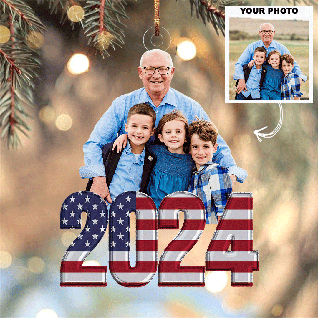2024 Christmas Family - Personalized Photo Mica Ornament - Christmas Gift For Family Members UPL0PD055