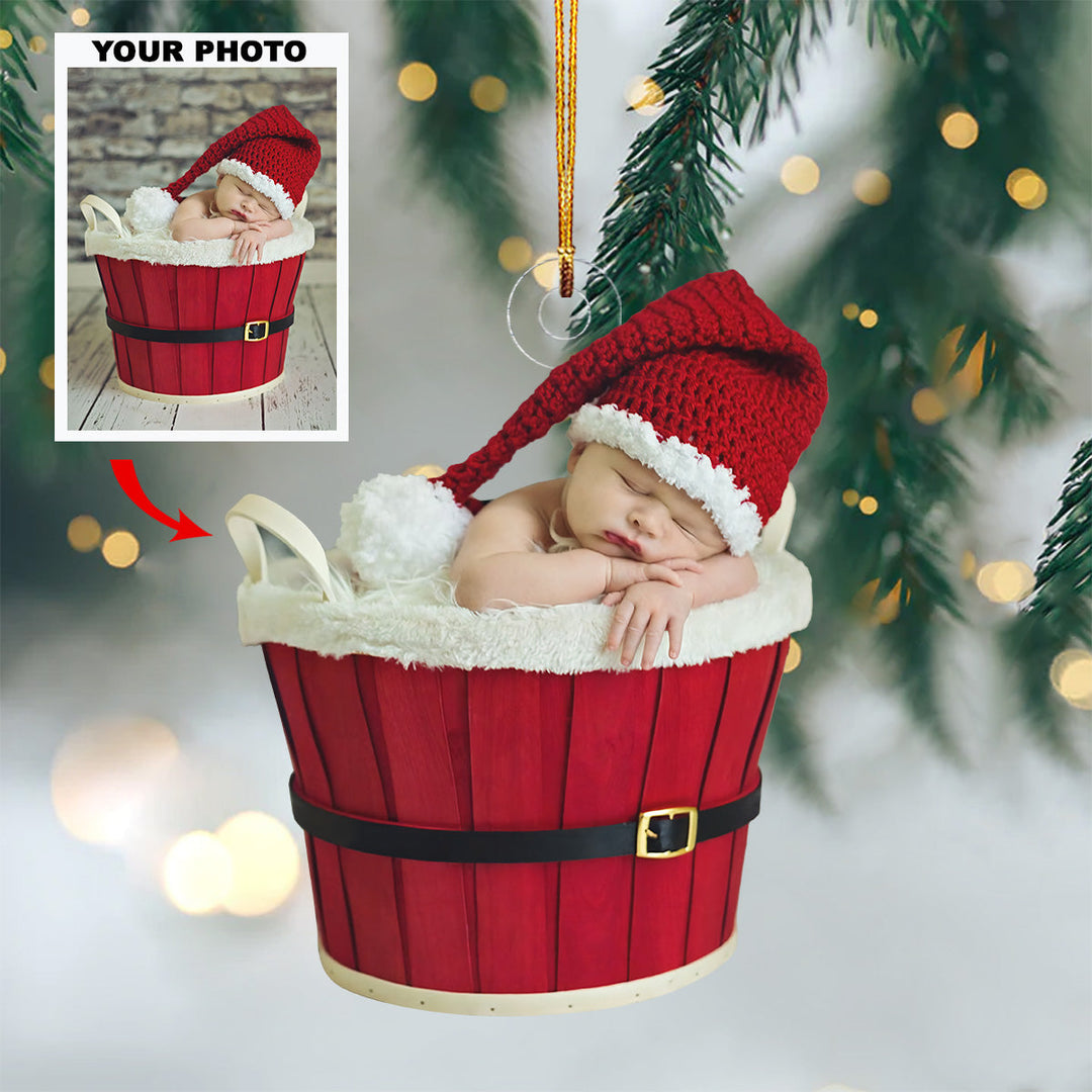 Holiday Magic - Personalized Photo Mica Ornament - Christmas Gift For Baby, Family Members