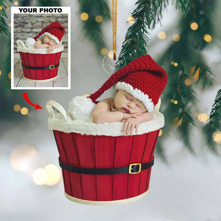 Holiday Magic - Personalized Photo Mica Ornament - Christmas Gift For Baby, Family Members
