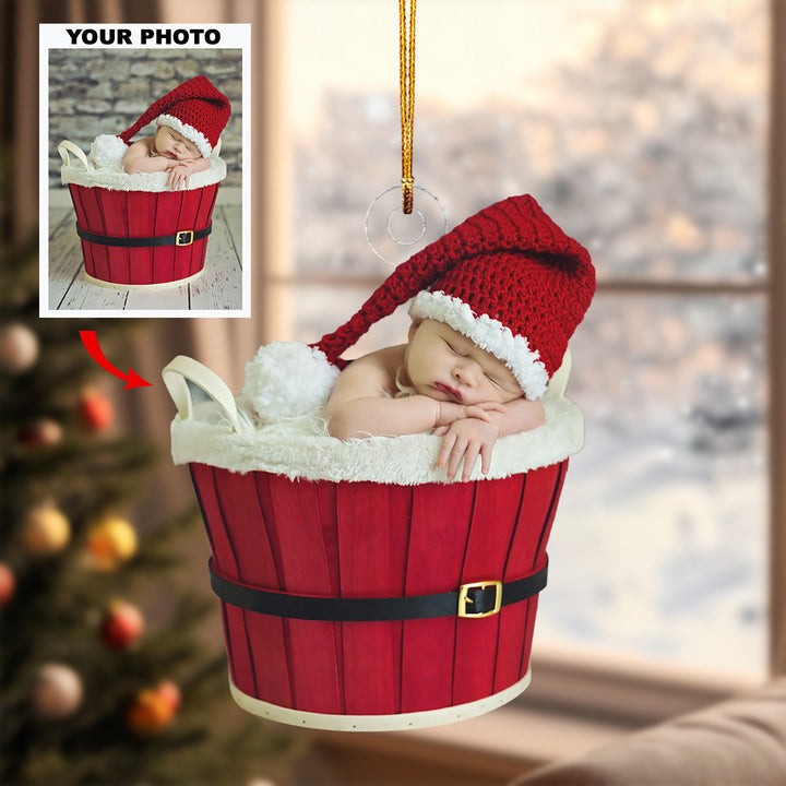Holiday Magic - Personalized Photo Mica Ornament - Christmas Gift For Baby, Family Members