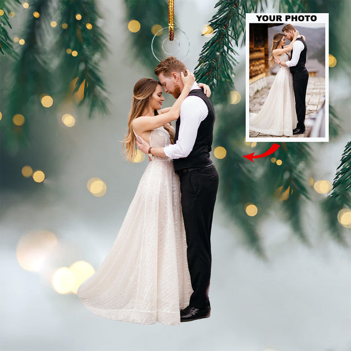 Couple Ornament- Personalized Photo Mica Ornament - Christmas Gift For Couple