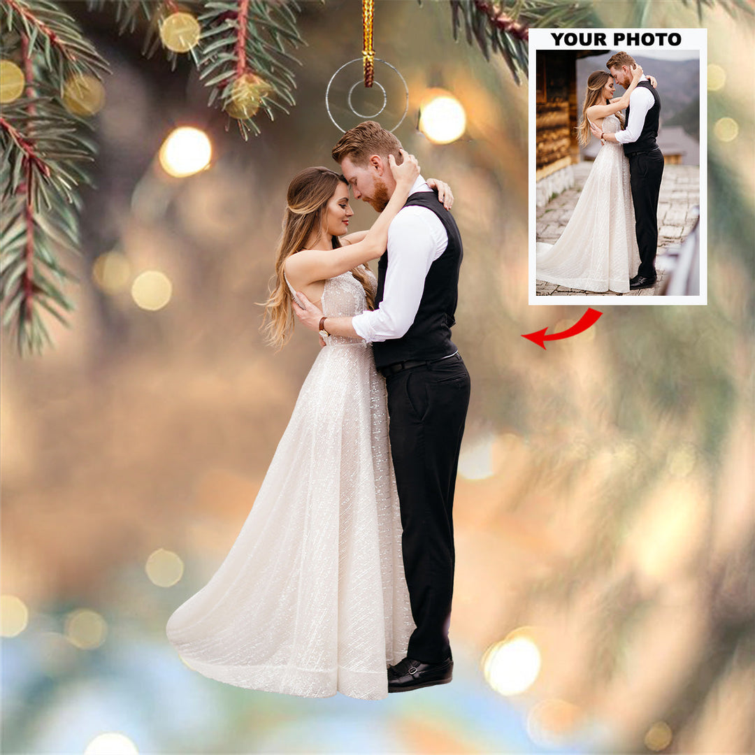 Couple Ornament- Personalized Photo Mica Ornament - Christmas Gift For Couple