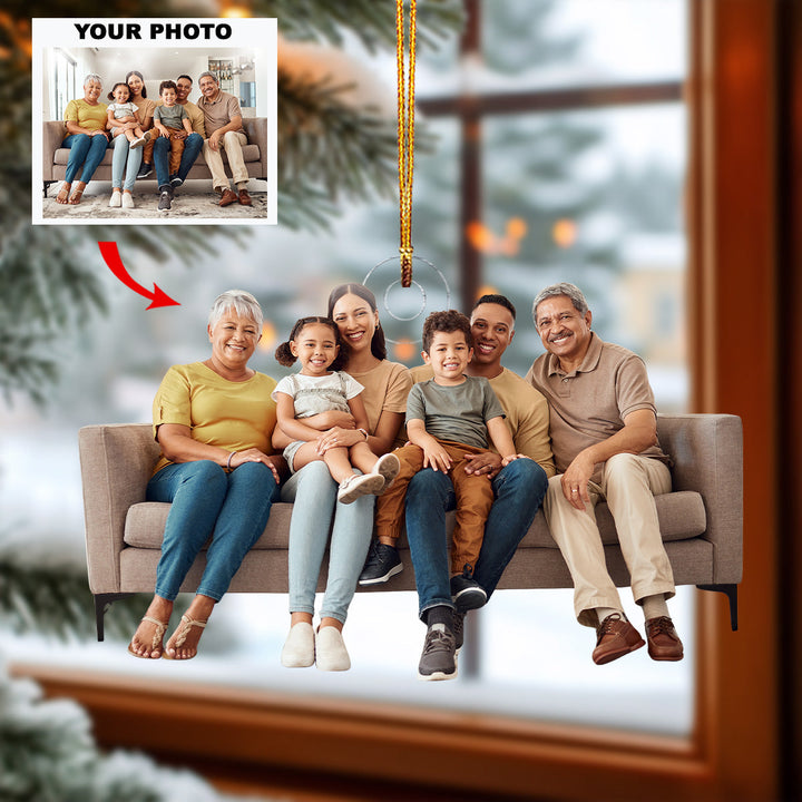 Family Members Ornament- Personalized Photo Mica Ornament - Christmas Gift For Family