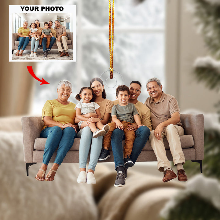 Family Members Ornament- Personalized Photo Mica Ornament - Christmas Gift For Family