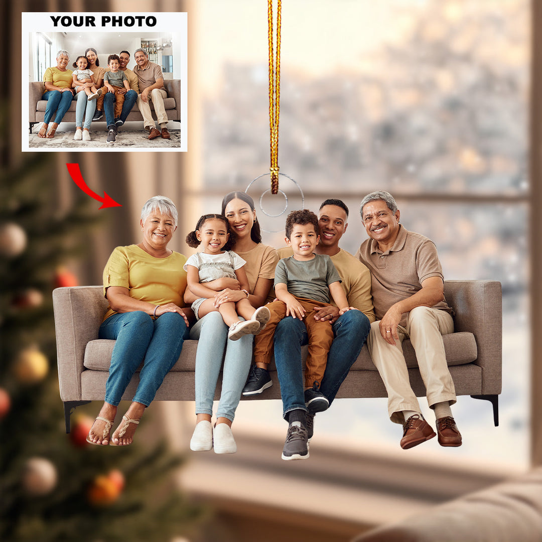 Family Members Ornament- Personalized Photo Mica Ornament - Christmas Gift For Family