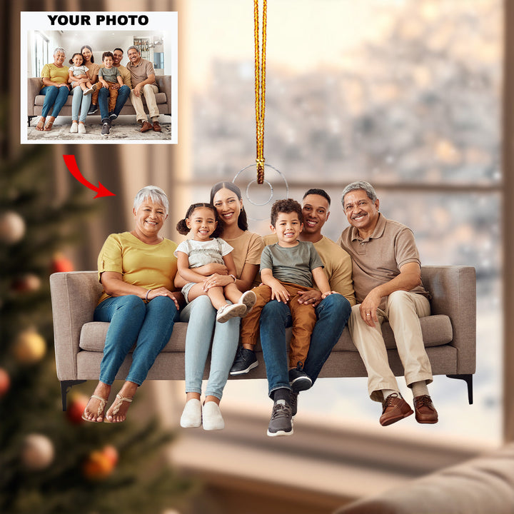 Family Members Ornament- Personalized Photo Mica Ornament - Christmas Gift For Family