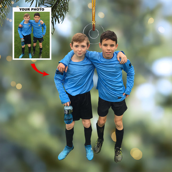 Youth Sports Memory - Personalized Photo Mica Ornament - Christmas Gift For Sport Lovers