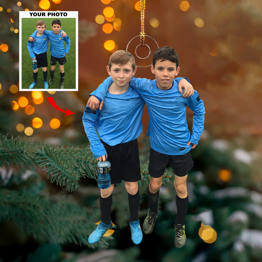 Youth Sports Memory - Personalized Photo Mica Ornament - Christmas Gift For Sport Lovers