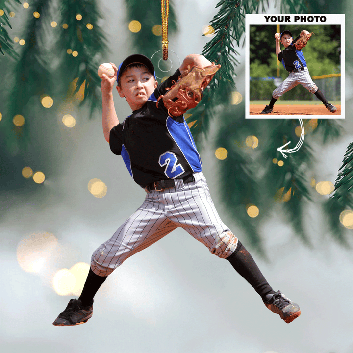 Pitching Power - Personalized Mica Ornament - Gift For Baseball Lovers, Family Members
