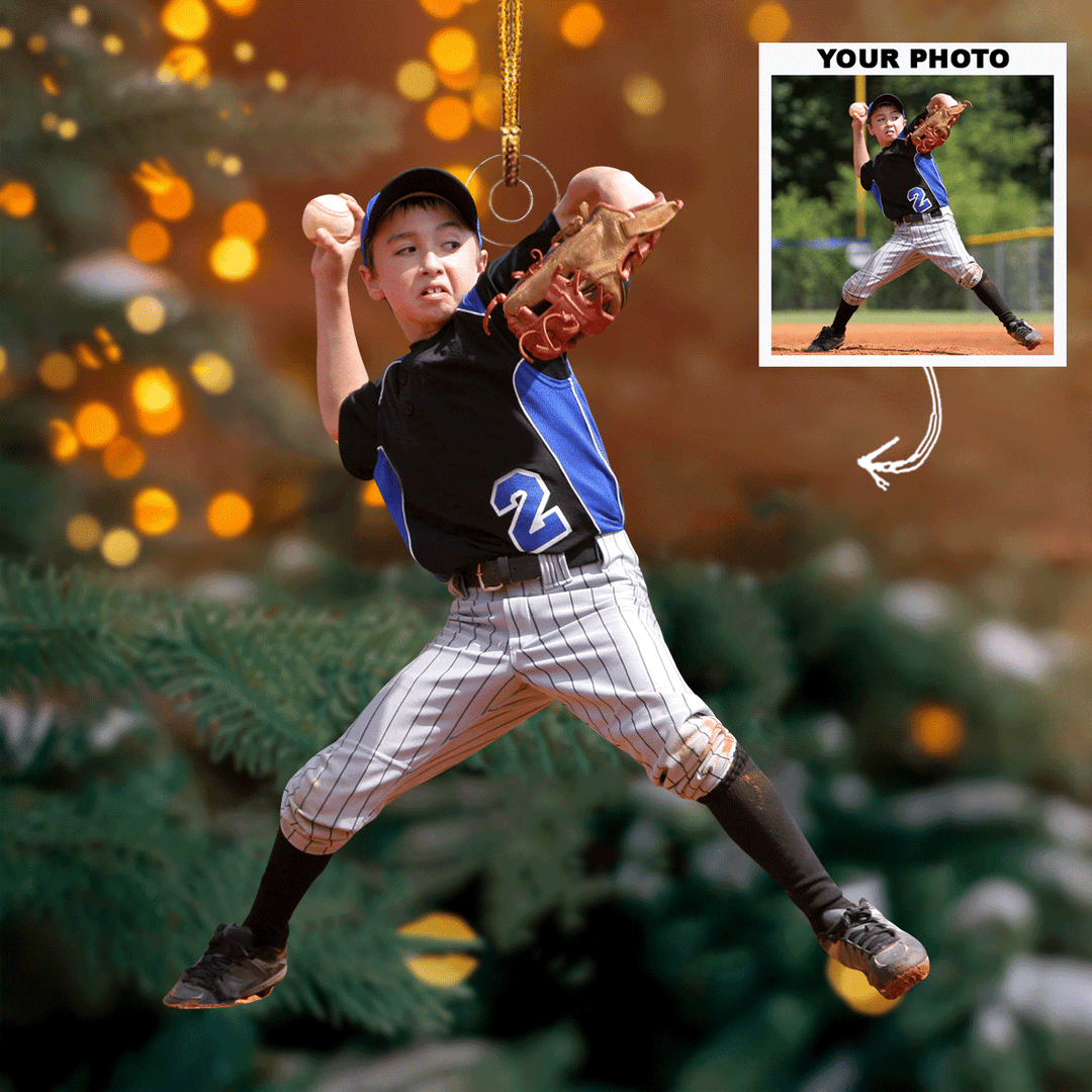 Pitching Power - Personalized Mica Ornament - Gift For Baseball Lovers, Family Members