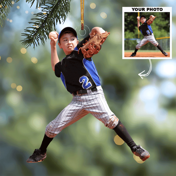 Pitching Power - Personalized Mica Ornament - Gift For Baseball Lovers, Family Members