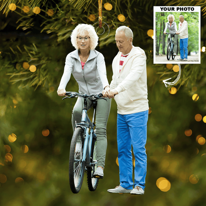 Guiding Path - Personalized Photo Mica Ornament - Gift For Couple