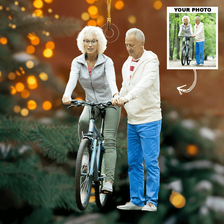 Guiding Path - Personalized Photo Mica Ornament - Gift For Couple