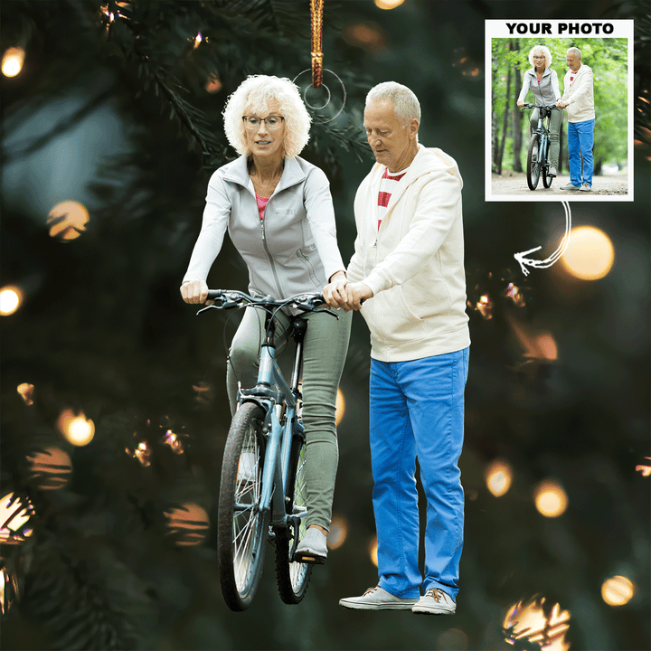 Guiding Path - Personalized Photo Mica Ornament - Gift For Couple