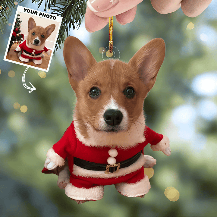 Festive Paws - Personalized Mica Ornament - Christmas Gift For Pet Lover, Family Members