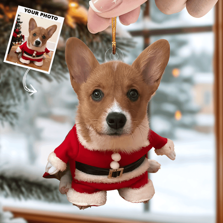 Festive Paws - Personalized Mica Ornament - Christmas Gift For Pet Lover, Family Members